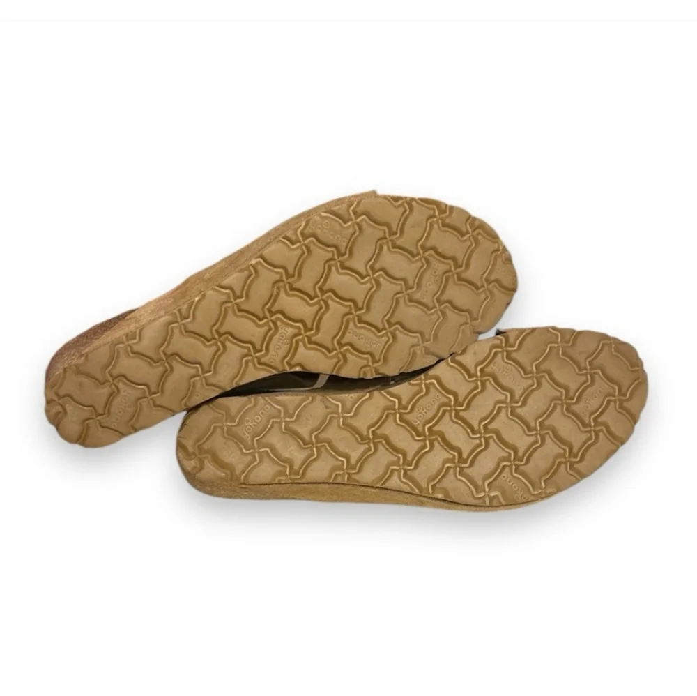 YOKONO Suede Two Strap Cork Wedge Sandals